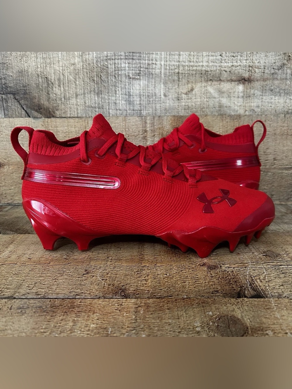 Under Armour Spotlight Suede Pro Football Cleats Mens Size 8 Red 6000074-600